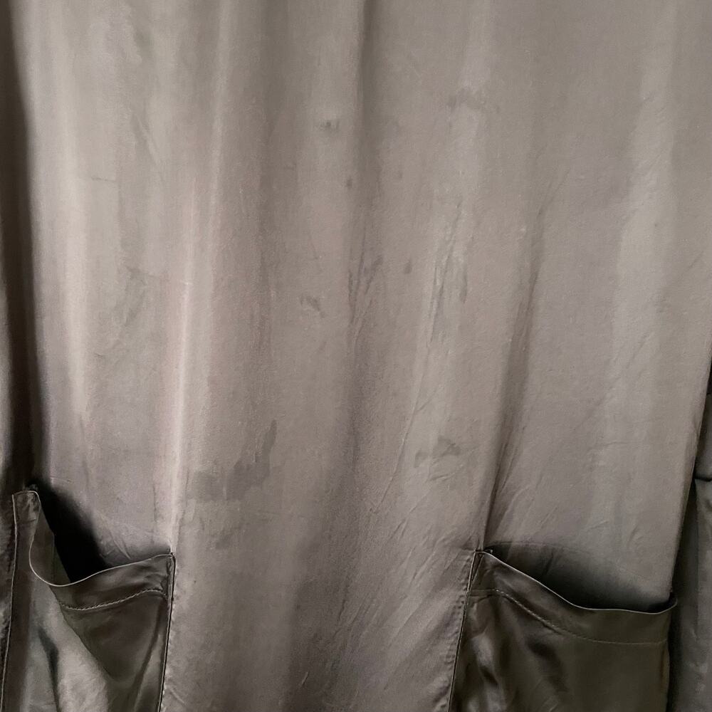 Scanlan Theodore Dress Womens Medium Brown Satin Mini Quiet Luxury Minimalist - Picture 13 of 14